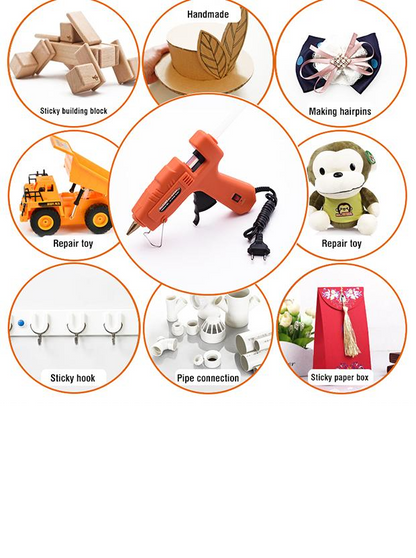 Pistola de Cola Quente e Bastões de Reposição Harden – 30W, 60–100W e Bastões 150 mm e 200 mm