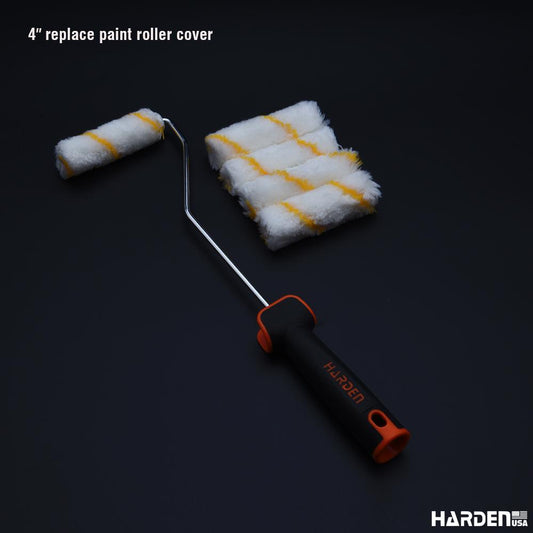 Rolo de Pintura HARDEN 4" em Poliéster e Acrílico com Cabo Ergonômico em TPR – Ideal para Pintura Residencial e Profissional