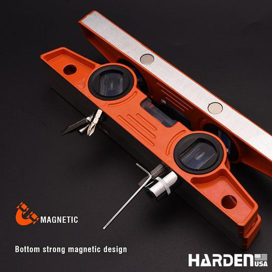 Nível Torpedo Magnético 250 mm (10") em Alumínio Fundido HARDEN com 3 Bolhas