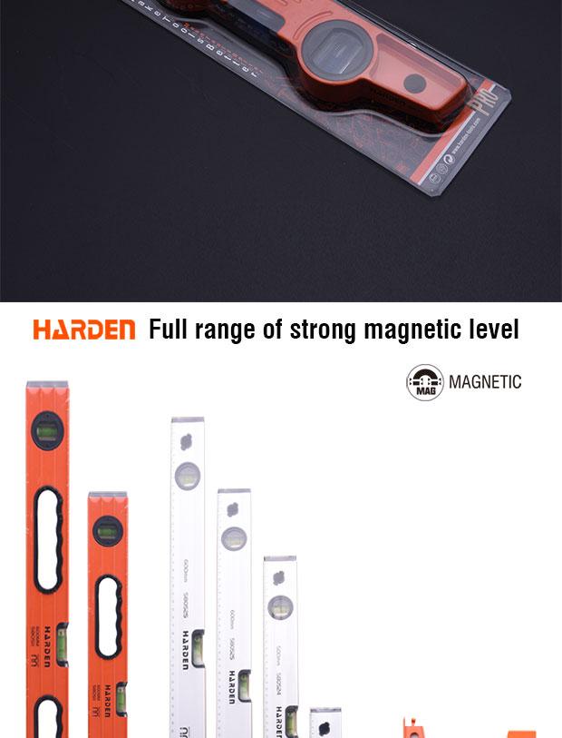 Nível Torpedo Magnético 250 mm (10") em Alumínio Fundido HARDEN com 3 Bolhas