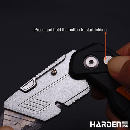 Canivete Dobrável HARDEN 18mm com Lâminas Extras – Trava de Segurança e Troca Rápida