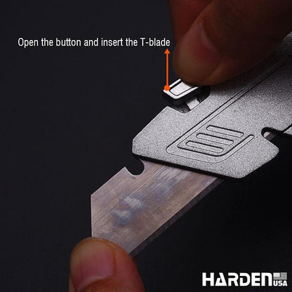 Canivete Dobrável HARDEN 18mm com Lâminas Extras – Trava de Segurança e Troca Rápida