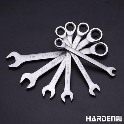 Jogo de Chaves Combinadas 7 Peças HARDEN em Aço Cromo Vanádio com Catraca de 72 Dentes