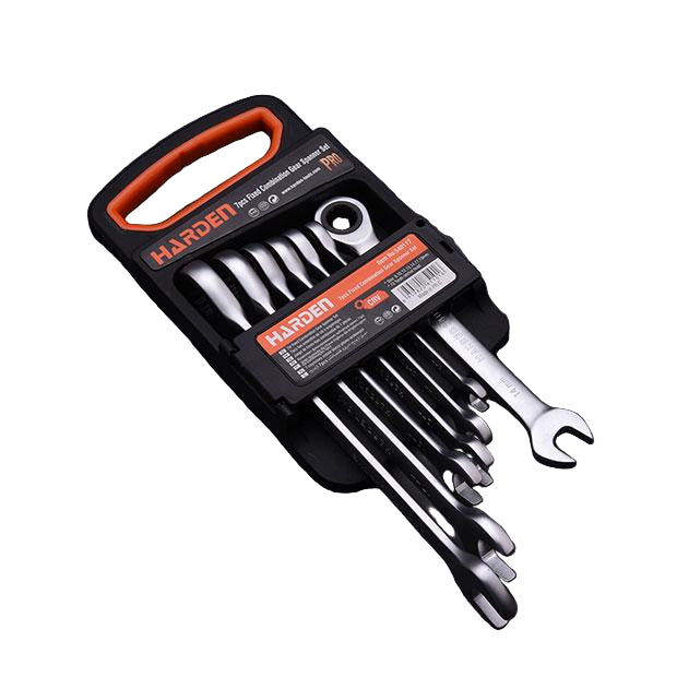 Jogo de Chaves Combinadas 7 Peças HARDEN em Aço Cromo Vanádio com Catraca de 72 Dentes