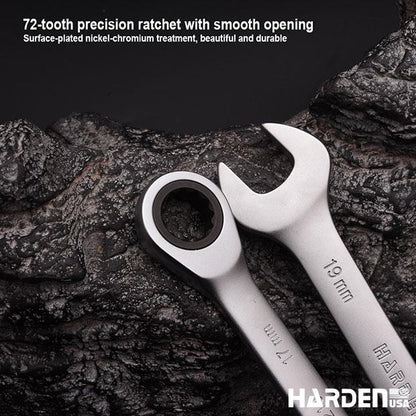 Jogo de Chaves Combinadas 7 Peças HARDEN em Aço Cromo Vanádio com Catraca de 72 Dentes