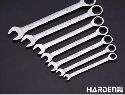 Jogo de Chaves Combinadas 7 Peças HARDEN em Aço Cromo Vanádio com Catraca de 72 Dentes
