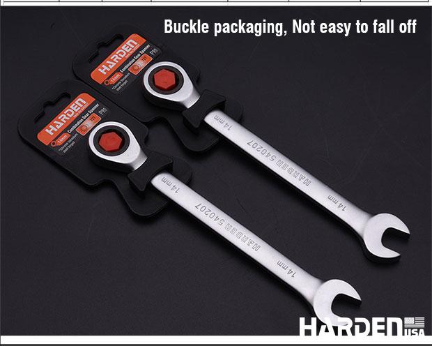 Jogo de Chaves Combinadas 7 Peças HARDEN em Aço Cromo Vanádio com Catraca de 72 Dentes