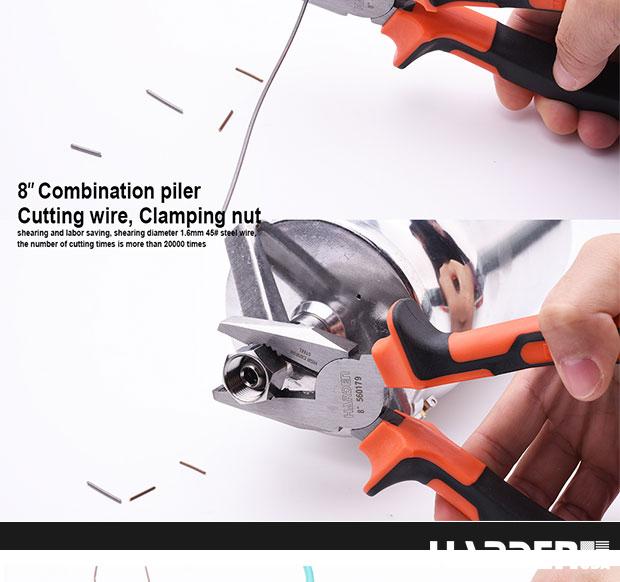 Jogo de Alicates HARDEN 3 Peças em Aço Carbono – Bico Longo 160 mm (6”), Corte Diagonal 160 mm (6”) e Universal 200 mm (8”)