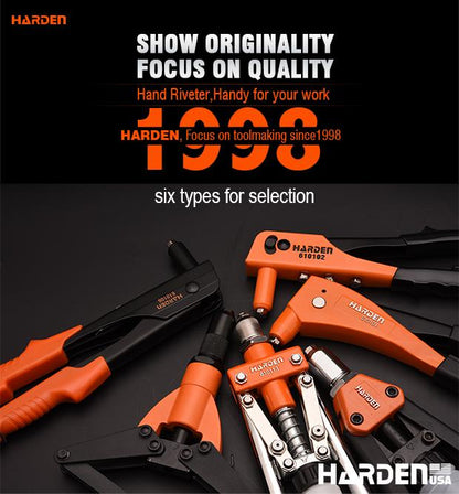 Alicate Rebitador Manual 240 mm (9.1/2") HARDEN em Aço para Rebites 2,4 a 4,8 mm