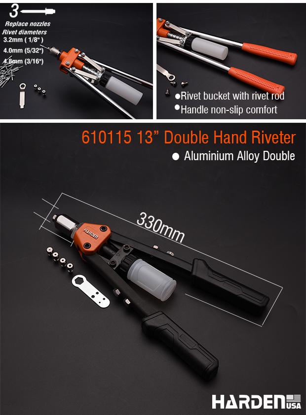 Alicate Rebitador Manual 240 mm (9.1/2") HARDEN em Aço para Rebites 2,4 a 4,8 mm