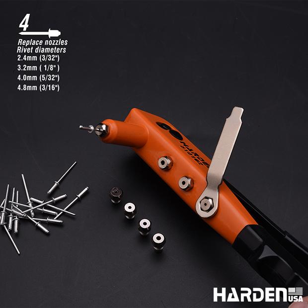 Alicate Rebitador Manual 240 mm (9.1/2") HARDEN em Aço para Rebites 2,4 a 4,8 mm