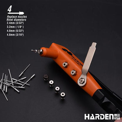 Alicate Rebitador Manual 240 mm (9.1/2") HARDEN em Aço para Rebites 2,4 a 4,8 mm
