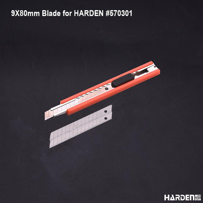 Lâminas de Estilete 9×80 mm HARDEN – Kit com 10 Unidades em Aço SK5