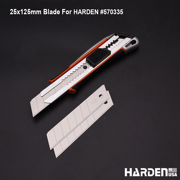 Lâminas de Corte 25x125mm HARDEN – Aço SK5 com 7 Segmentos (Jogo com 10 Peças)