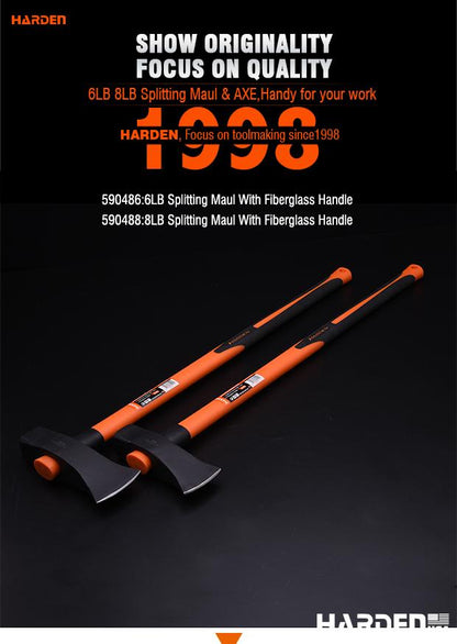 Machado Rachador 6 lb e 8 lb HARDEN com Cabo de Fibra 900mm (35,4")