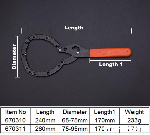 HARDEN Chave de Filtro de Óleo Ajustável – Alta Resistência e Encaixe Preciso