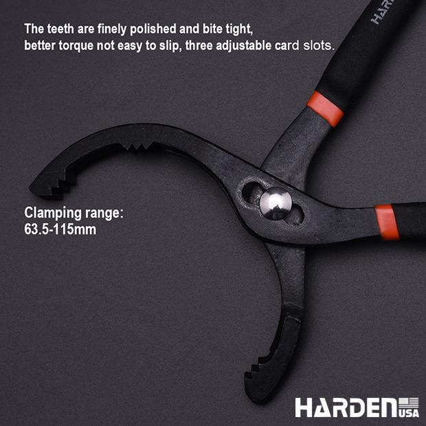 HARDEN Chave para Filtro de Óleo 300 mm em Aço Forjado Ajustável (63,5 mm a 116 mm)