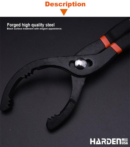 HARDEN Chave para Filtro de Óleo 300 mm em Aço Forjado Ajustável (63,5 mm a 116 mm)