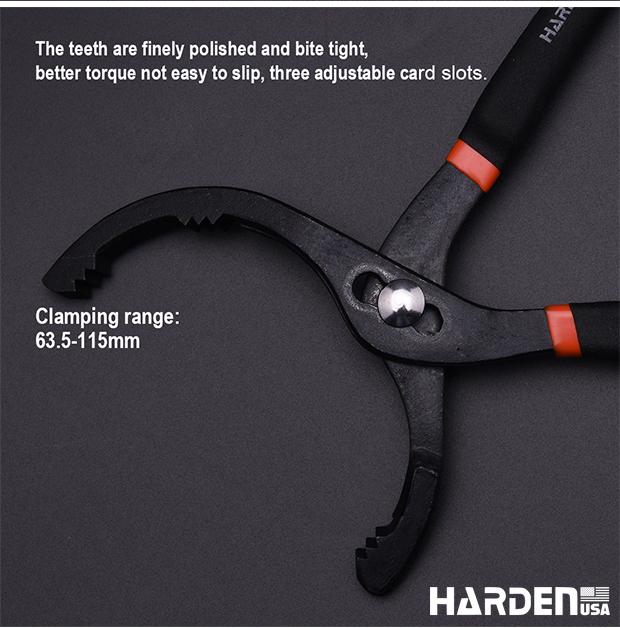 HARDEN Chave para Filtro de Óleo 300 mm em Aço Forjado Ajustável (63,5 mm a 116 mm)