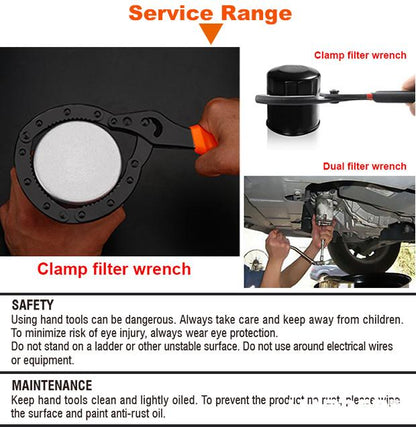 HARDEN Chave para Filtro de Óleo 300 mm em Aço Forjado Ajustável (63,5 mm a 116 mm)