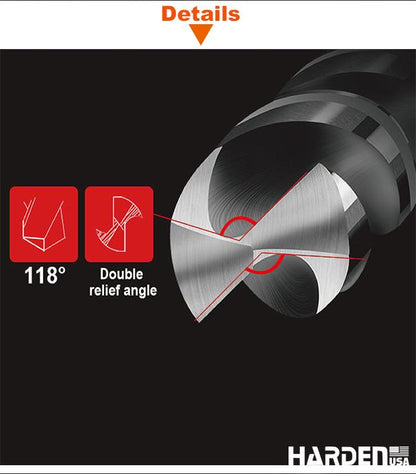 Jogo de Brocas HARDEN 25 Peças em Aço Rápido (HSS) para Metal, Madeira e Plástico