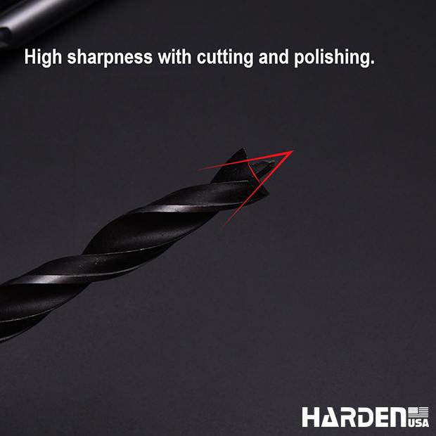 Jogo de Brocas para Madeira HARDEN 8 Peças – Aço Carbono Temperado de 3 a 10 mm