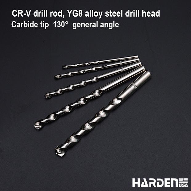 Jogo de Brocas HARDEN 16 Peças – HSS, Madeira e Concreto com Estojo Organizador