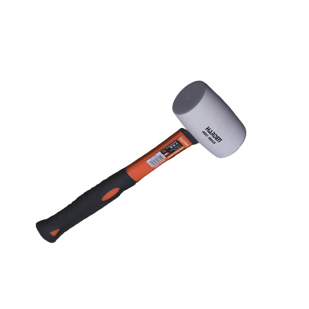 Martelo de Borracha Branca HARDEN 225 g / 450 g / 680 g com Cabo em Fibra de Vidro – Acabamento Preciso sem Marcas