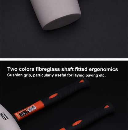 Martelo de Borracha Branca HARDEN 225 g / 450 g / 680 g com Cabo em Fibra de Vidro – Acabamento Preciso sem Marcas