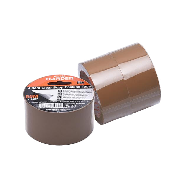 Fita Adesiva Marrom HARDEN BOPP para Empacotamento – Alta Aderência e Vedação Profissional