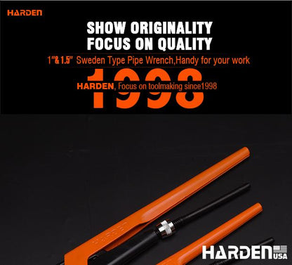 Chave para Tubo Tipo Sueca HARDEN 1" e 1.1/2" em Aço Cr-V (Cromo Vanádio)