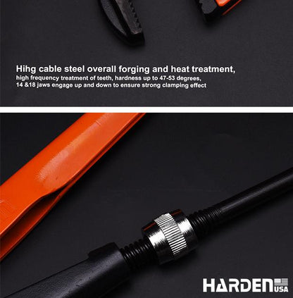 Chave para Tubo Tipo Sueca HARDEN 1" e 1.1/2" em Aço Cr-V (Cromo Vanádio)