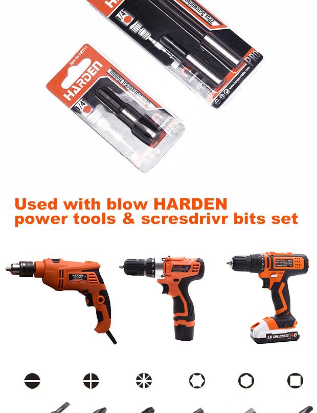 Porta-Bits 1/4" HARDEN com Engate Rápido (QR – Quick Release) – 60 mm em Aço CR-V