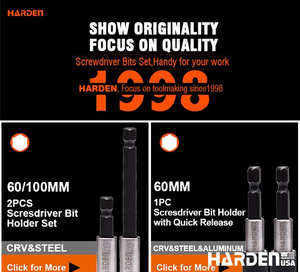 Porta-Bits 1/4" HARDEN com Engate Rápido (QR – Quick Release) – 60 mm em Aço CR-V