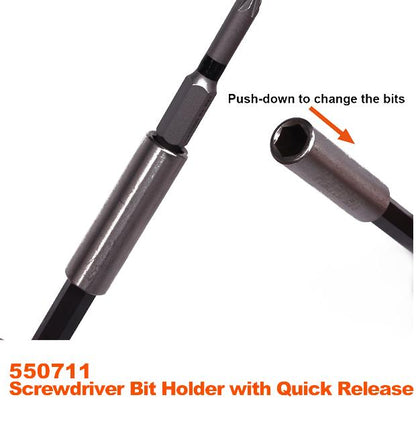 Porta-Bits 1/4" HARDEN com Engate Rápido (QR – Quick Release) – 60 mm em Aço CR-V