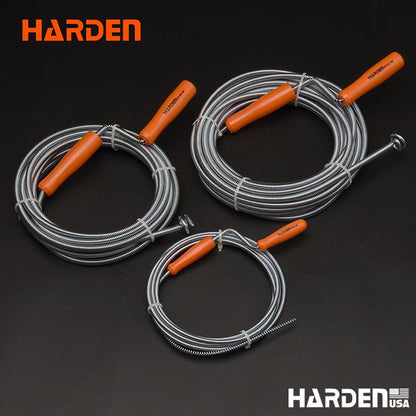 Desentupidor Manual de Esgoto HARDEN 3–10 Metros (6–9mm) em Aço Mola Flexível com Manivela