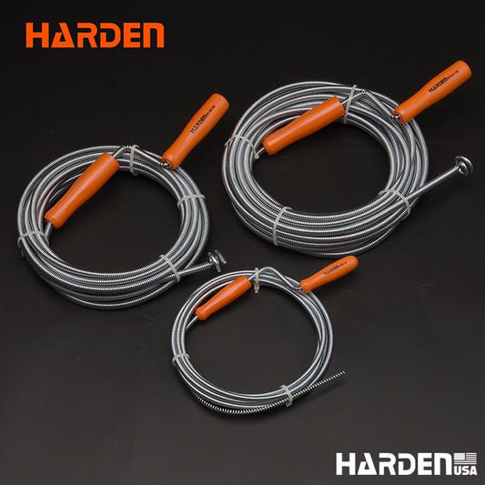 Desentupidor Manual de Esgoto HARDEN 3–10 Metros (6–9mm) em Aço Mola Flexível com Manivela