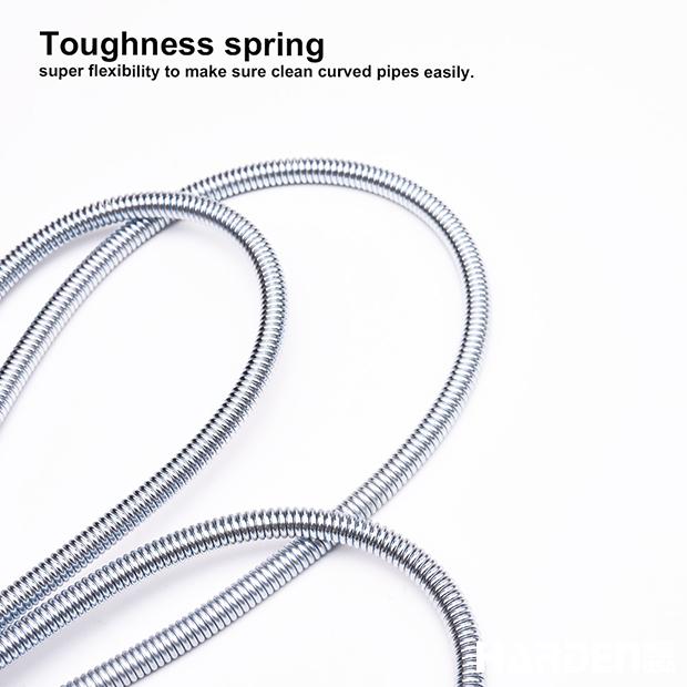 Desentupidor Manual de Esgoto HARDEN 3–10 Metros (6–9mm) em Aço Mola Flexível com Manivela