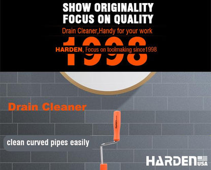 Desentupidor Manual de Esgoto HARDEN 3–10 Metros (6–9mm) em Aço Mola Flexível com Manivela