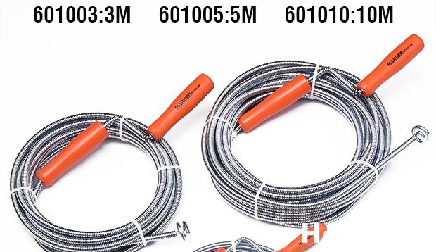 Desentupidor Manual de Esgoto HARDEN 3–10 Metros (6–9mm) em Aço Mola Flexível com Manivela