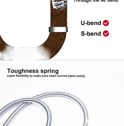 Desentupidor Manual de Esgoto HARDEN 3–10 Metros (6–9mm) em Aço Mola Flexível com Manivela