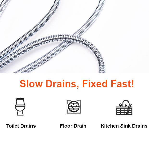 Desentupidor Manual de Esgoto HARDEN 3–10 Metros (6–9mm) em Aço Mola Flexível com Manivela