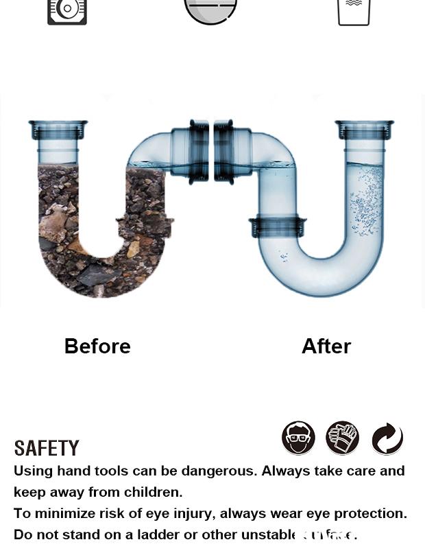 Desentupidor Manual de Esgoto HARDEN 3–10 Metros (6–9mm) em Aço Mola Flexível com Manivela