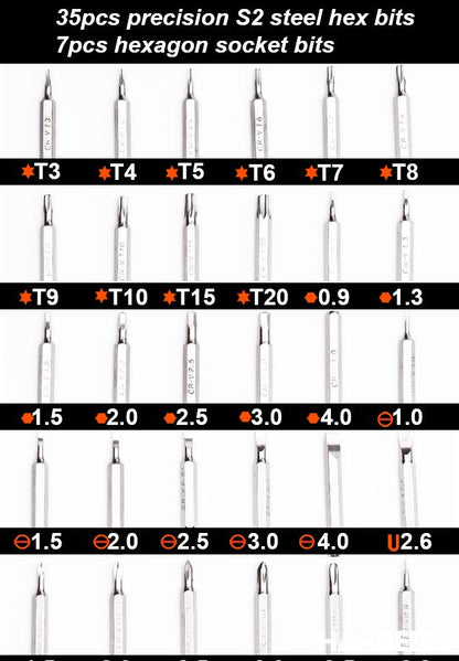 Jogo de Bits HARDEN 1/4” (6,35 mm) em Aço S2 com Suporte de Engate Rápido – 33 Peças