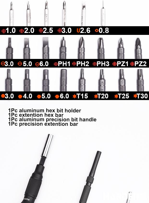 Jogo de Bits HARDEN 1/4” (6,35 mm) em Aço S2 com Suporte de Engate Rápido – 33 Peças