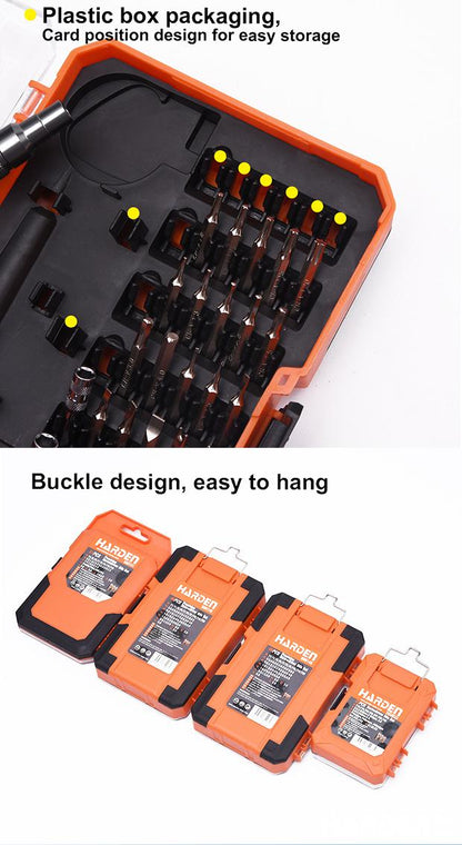 Jogo de Pontas CR-V 50 Peças HARDEN – Kit Completo para Parafusamento e Manutenção