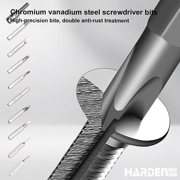 Jogo de Bits HARDEN em Aço Cromo Vanádio (CR-V) para Parafusadeira – 46 Peças de Precisão
