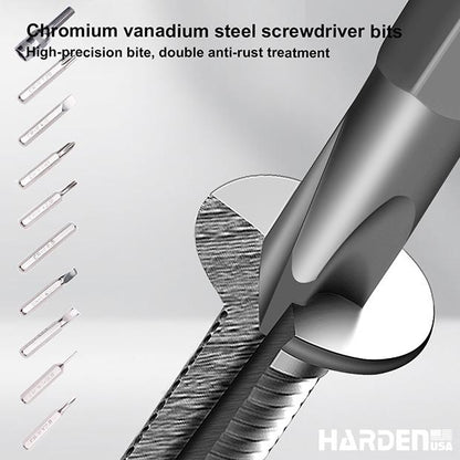 Jogo de Bits HARDEN em Aço Cromo Vanádio (CR-V) para Parafusadeira – 46 Peças de Precisão