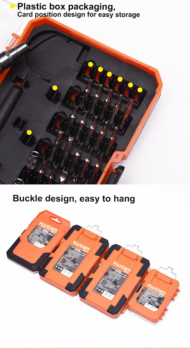 Jogo de Bits HARDEN em Aço Cromo Vanádio (CR-V) para Parafusadeira – 46 Peças de Precisão