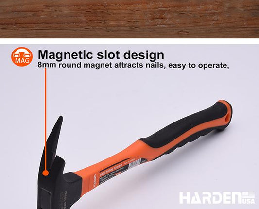 Martelo de Telhadista 600g HARDEN com Cabo de Fibra e Cabeça Temperada